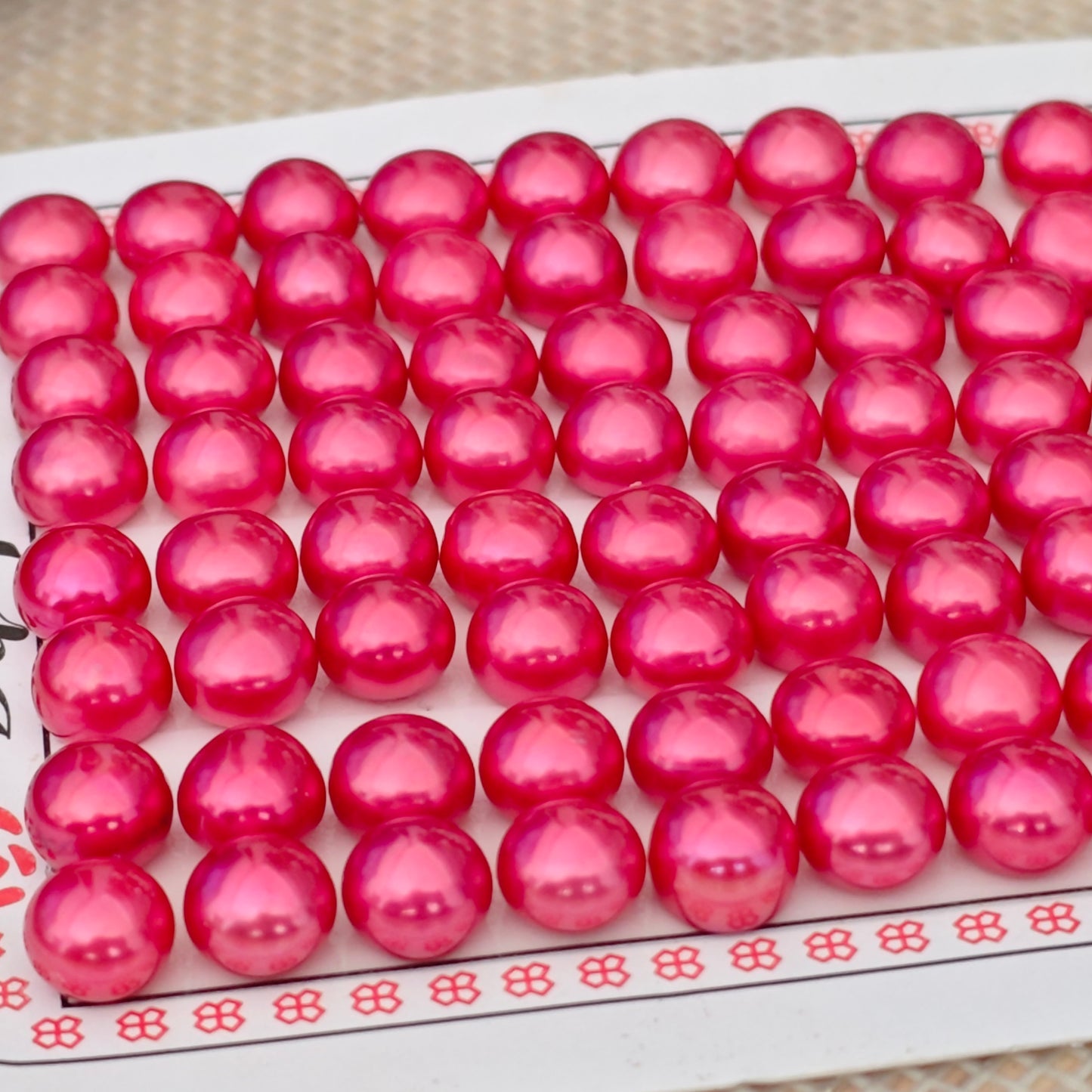 AAA 47 Pairs half drilled red loose freshwater pearls for earring ring or pendants