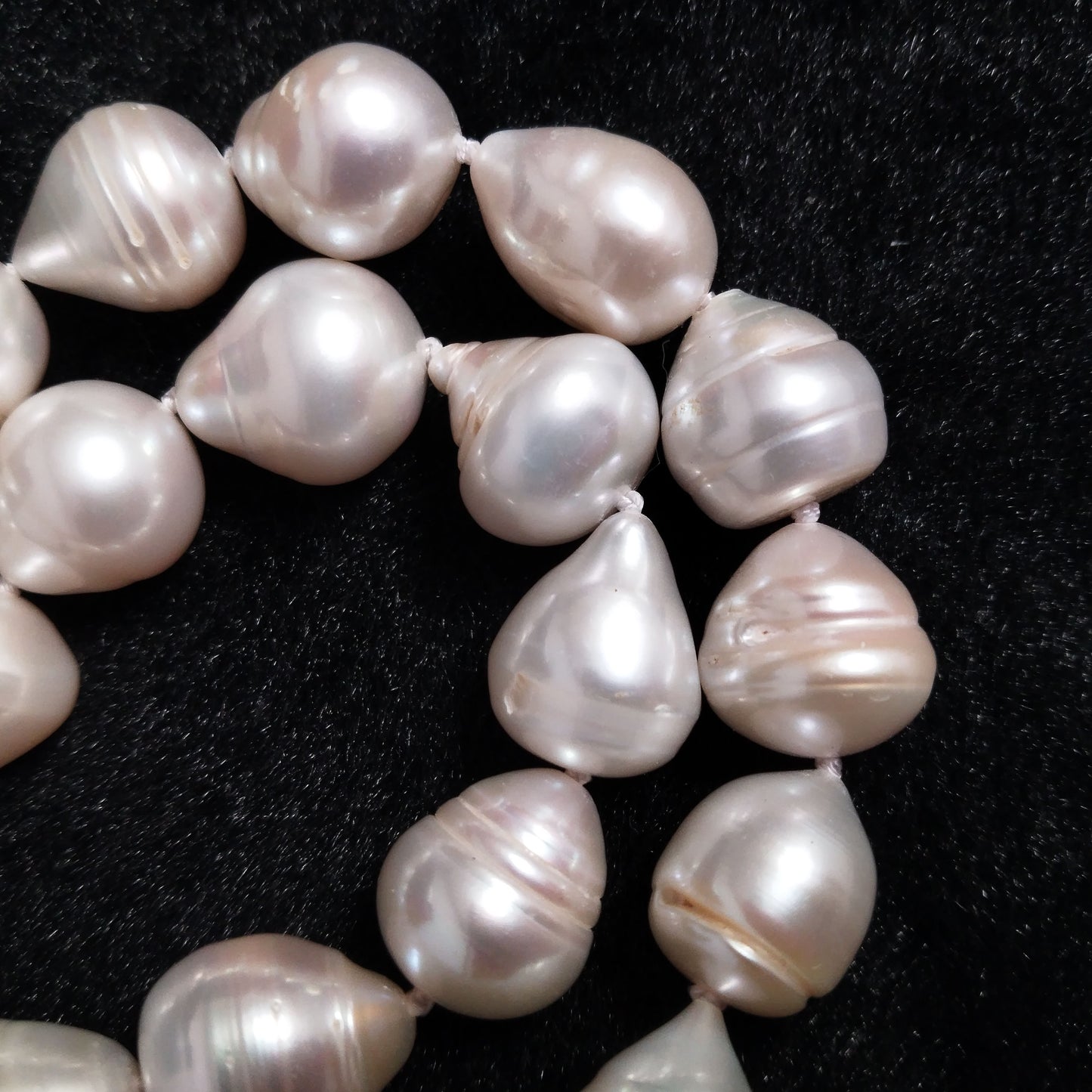Big drop white freshwater pearl necklace 17" with extra chain 11-13*13-15mm size