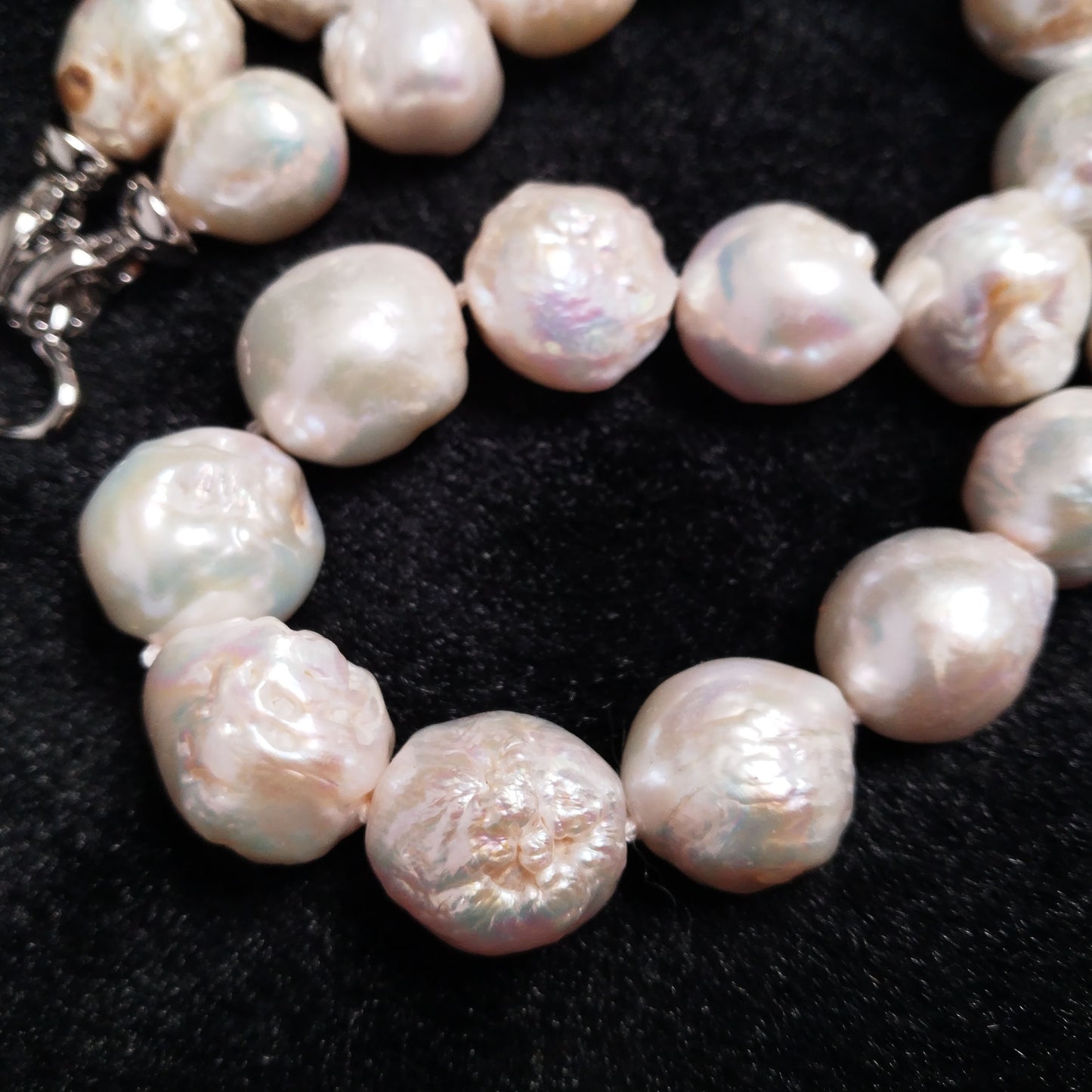 Big 13-15mm kasumi fresh water round pearl choker necklace 18"