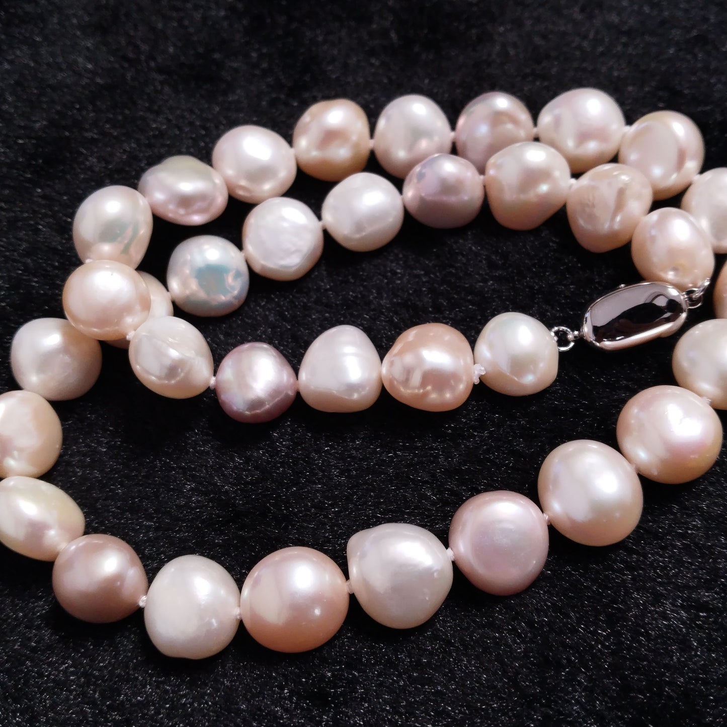 Good luster 17" Baroque nugget Mixed fresh water pearl necklace for mom 11-13mm
