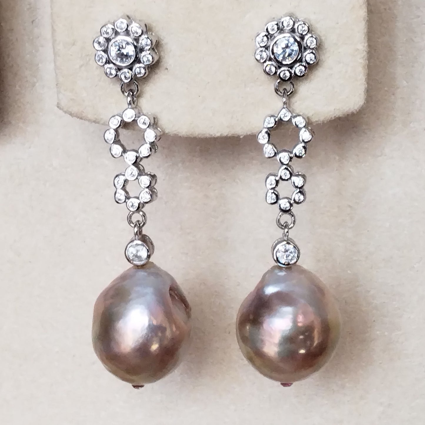 wholesale 15 pairs different style 12-13mm Baroque kasumi pearl dangle earrings