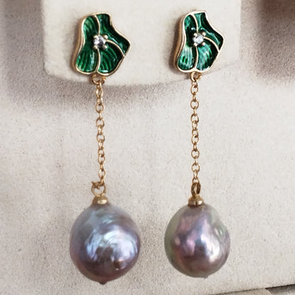 wholesale 15 pairs different style 12-13mm Baroque kasumi pearl dangle earrings