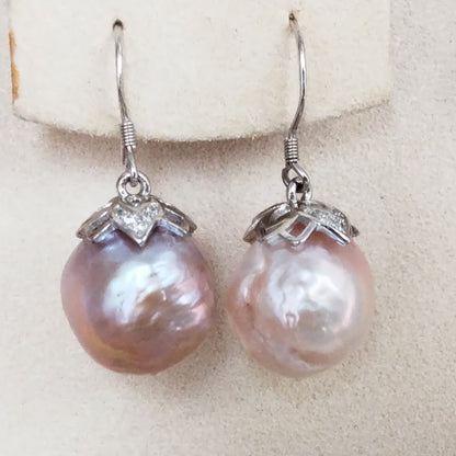 wholesale 15 pairs different style 12-13mm Baroque kasumi pearl dangle earrings