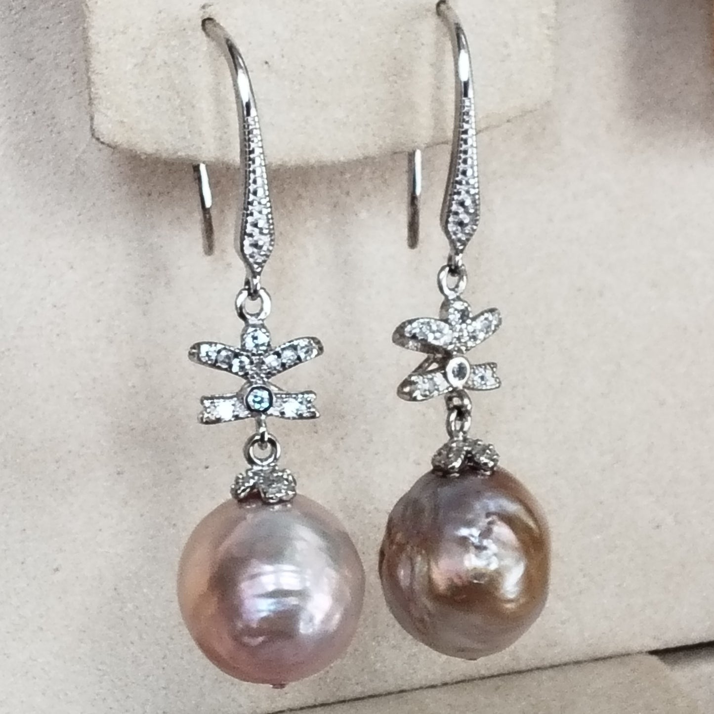 wholesale 15 pairs different style 12-13mm Baroque kasumi pearl dangle earrings