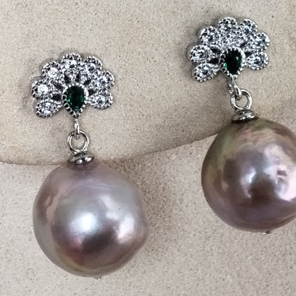 wholesale 15 pairs different style 12-13mm Baroque kasumi pearl dangle earrings