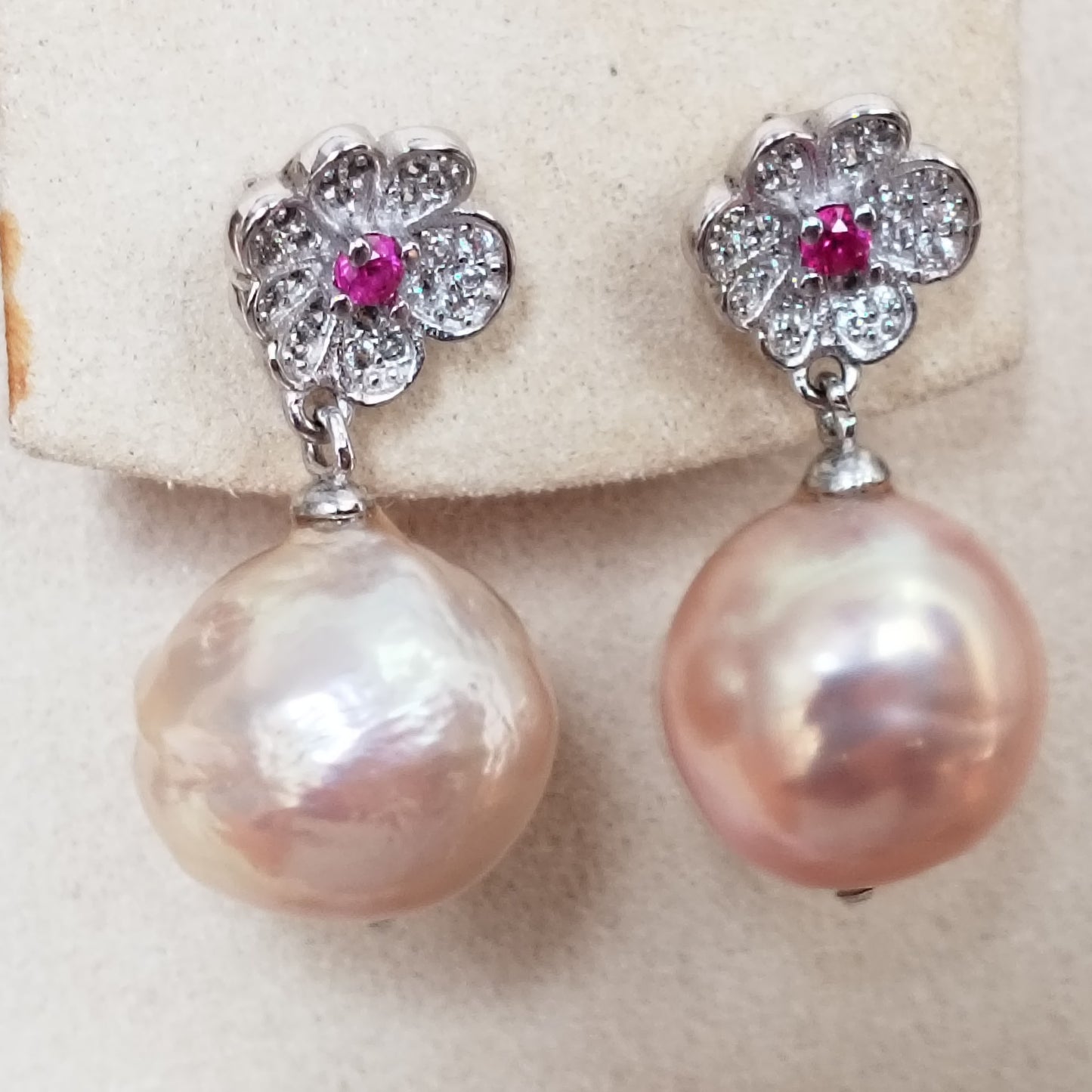 wholesale 15 pairs different style 12-13mm Baroque kasumi pearl dangle earrings