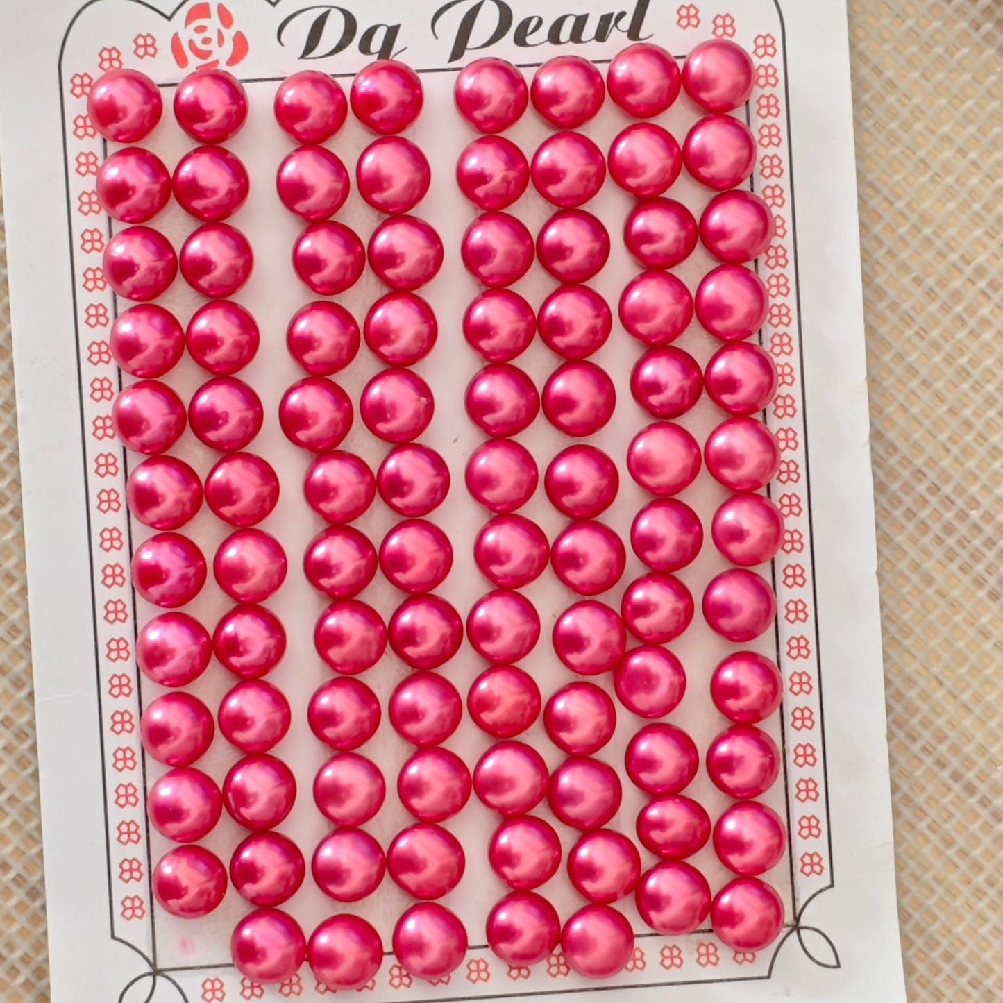 AAA 47 Pairs half drilled red loose freshwater pearls for earring ring or pendants