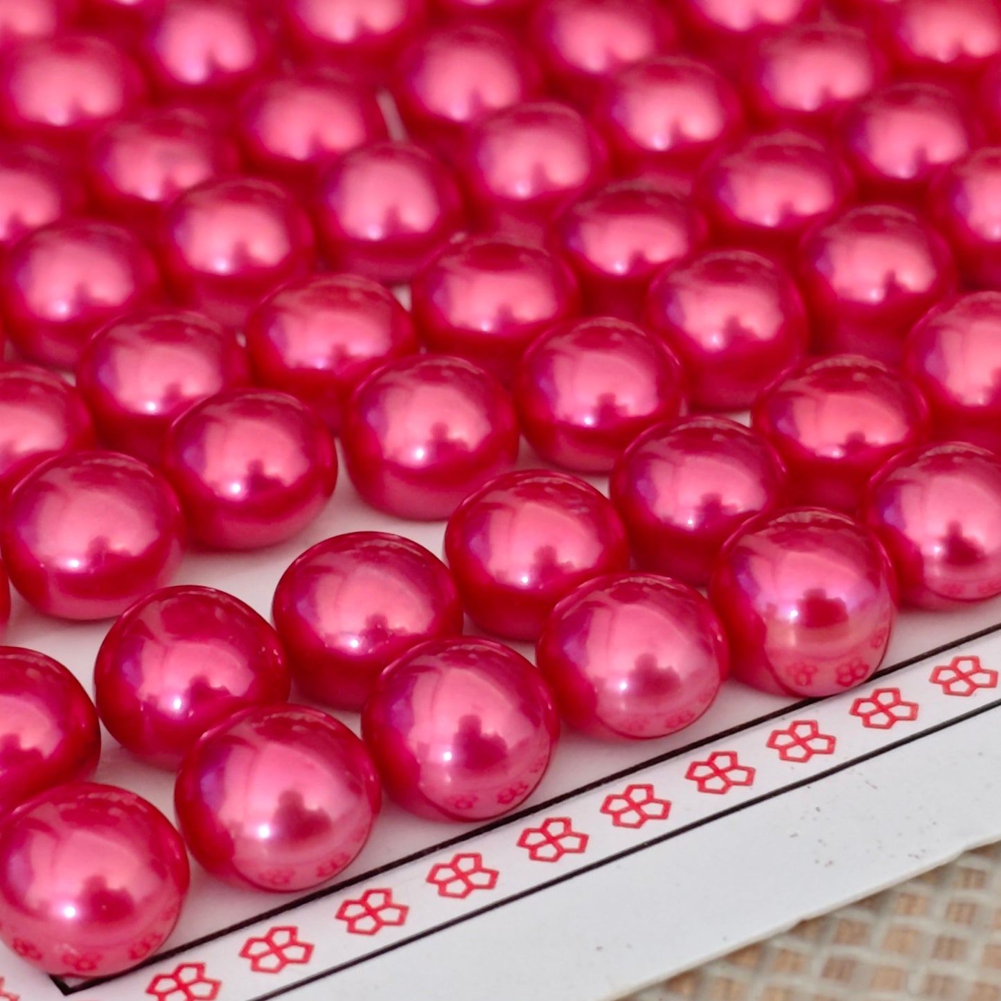 AAA 47 Pairs half drilled red loose freshwater pearls for earring ring or pendants