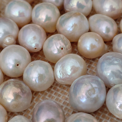 Clearance Sale 50 pcs 12-14mm full hole natural kasumi freshwater loose pearls free shipping