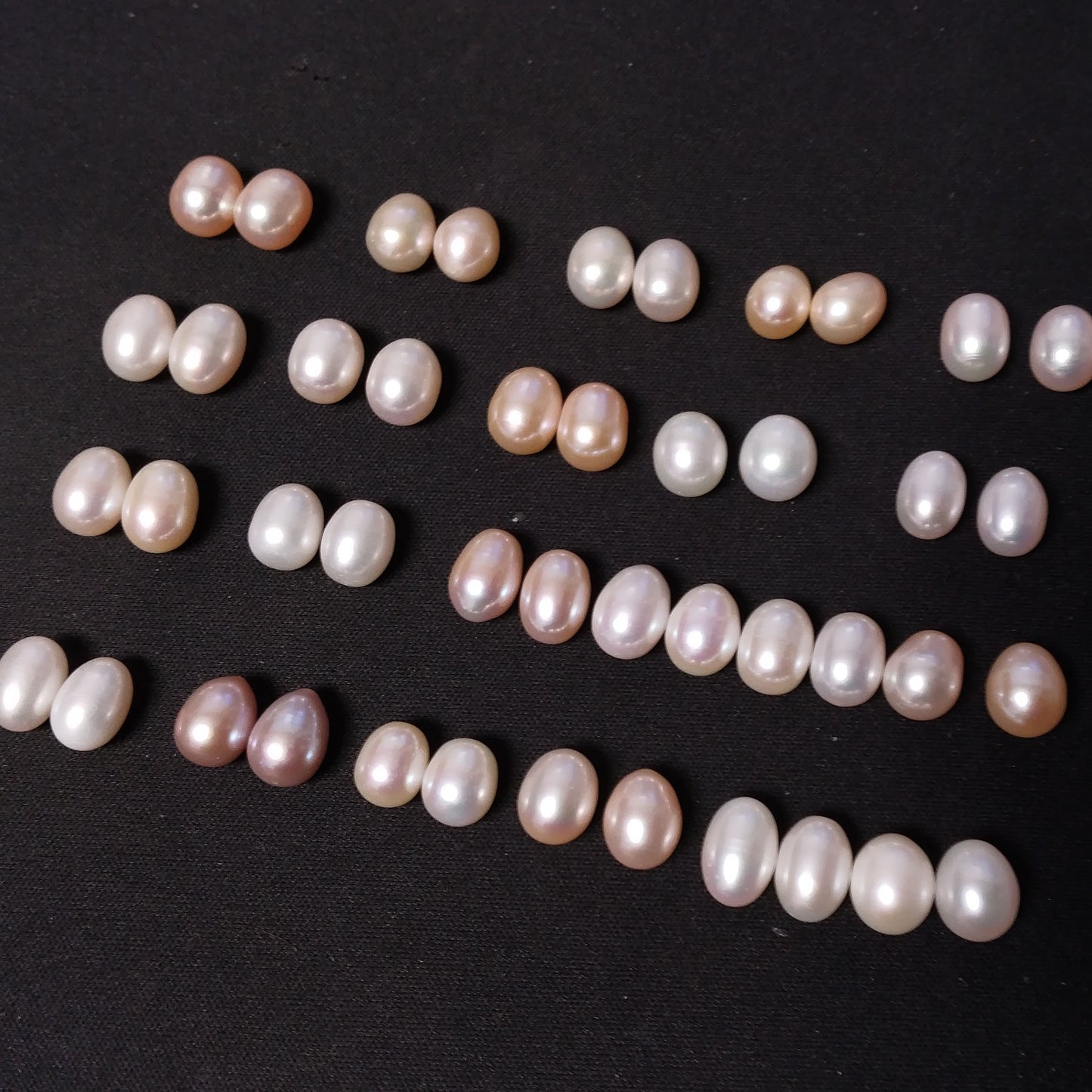 AAA 69 Pairs drop freshwater pearl half drilled for earring pendant