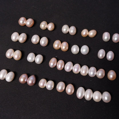 AAA 69 Pairs drop freshwater pearl half drilled for earring pendant