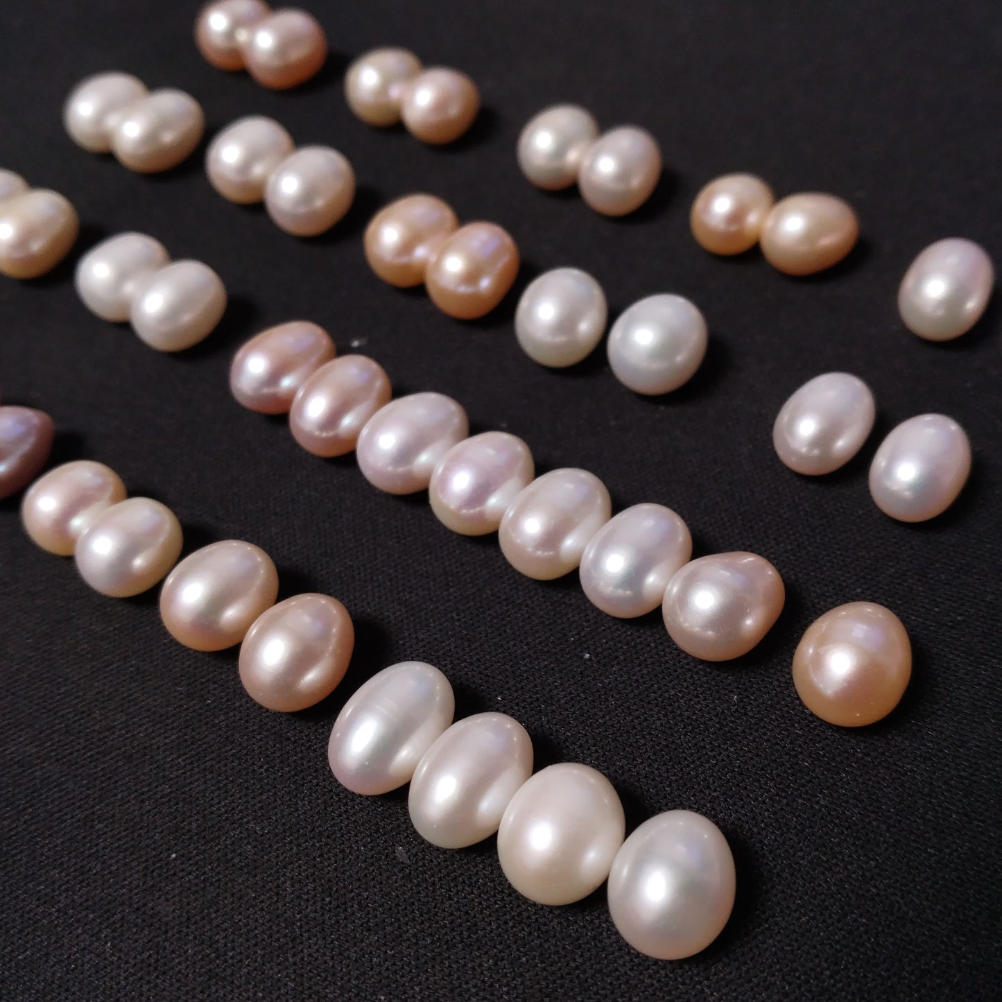 AAA 69 Pairs drop freshwater pearl half drilled for earring pendant