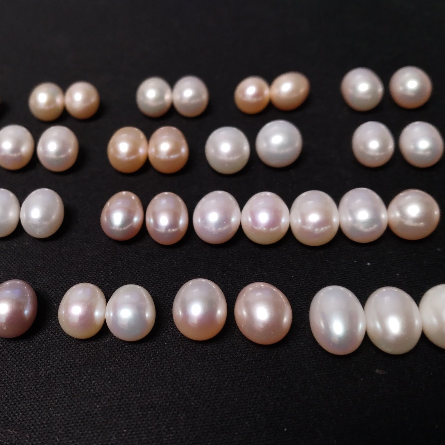 AAA 69 Pairs drop freshwater pearl half drilled for earring pendant