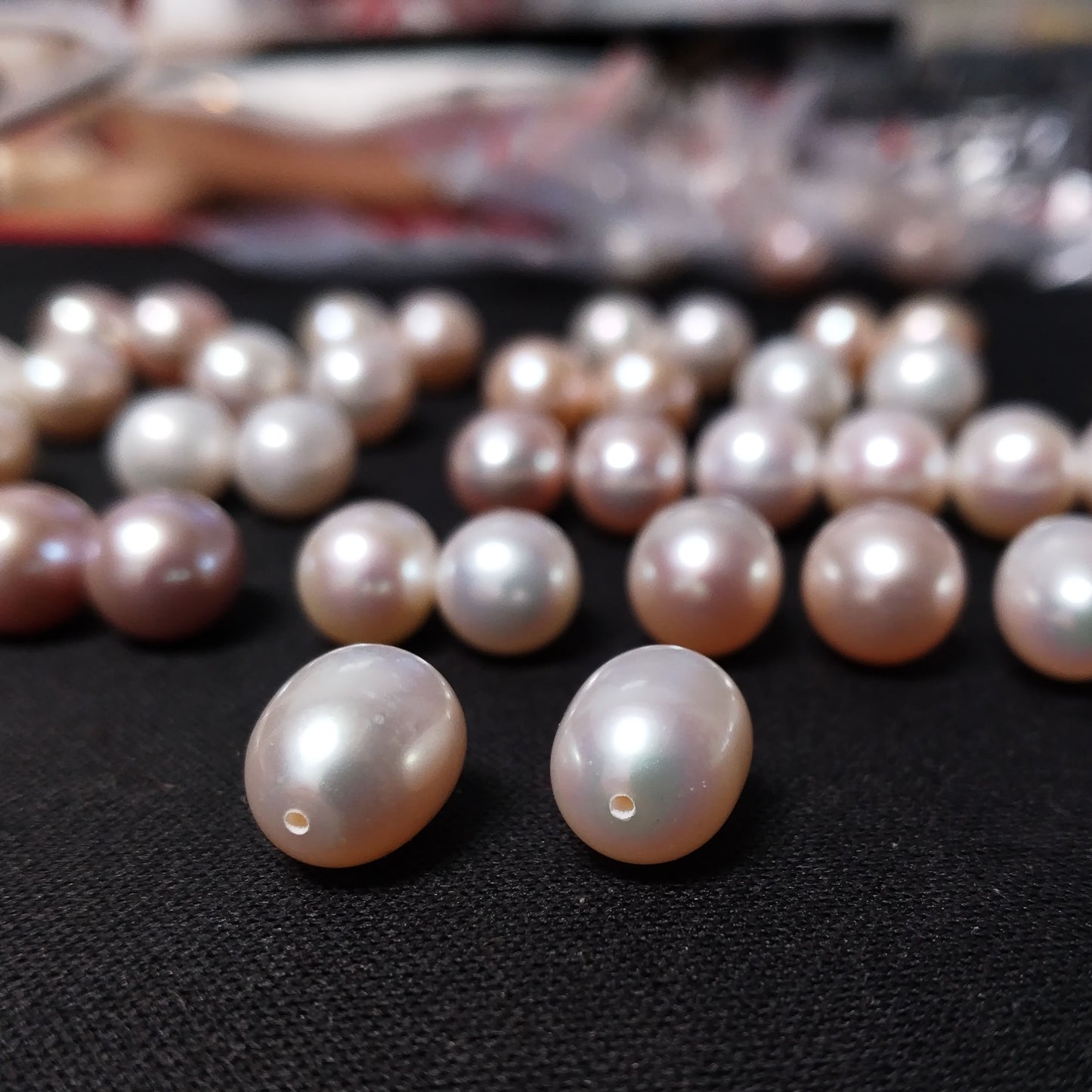 AAA 69 Pairs drop freshwater pearl half drilled for earring pendant