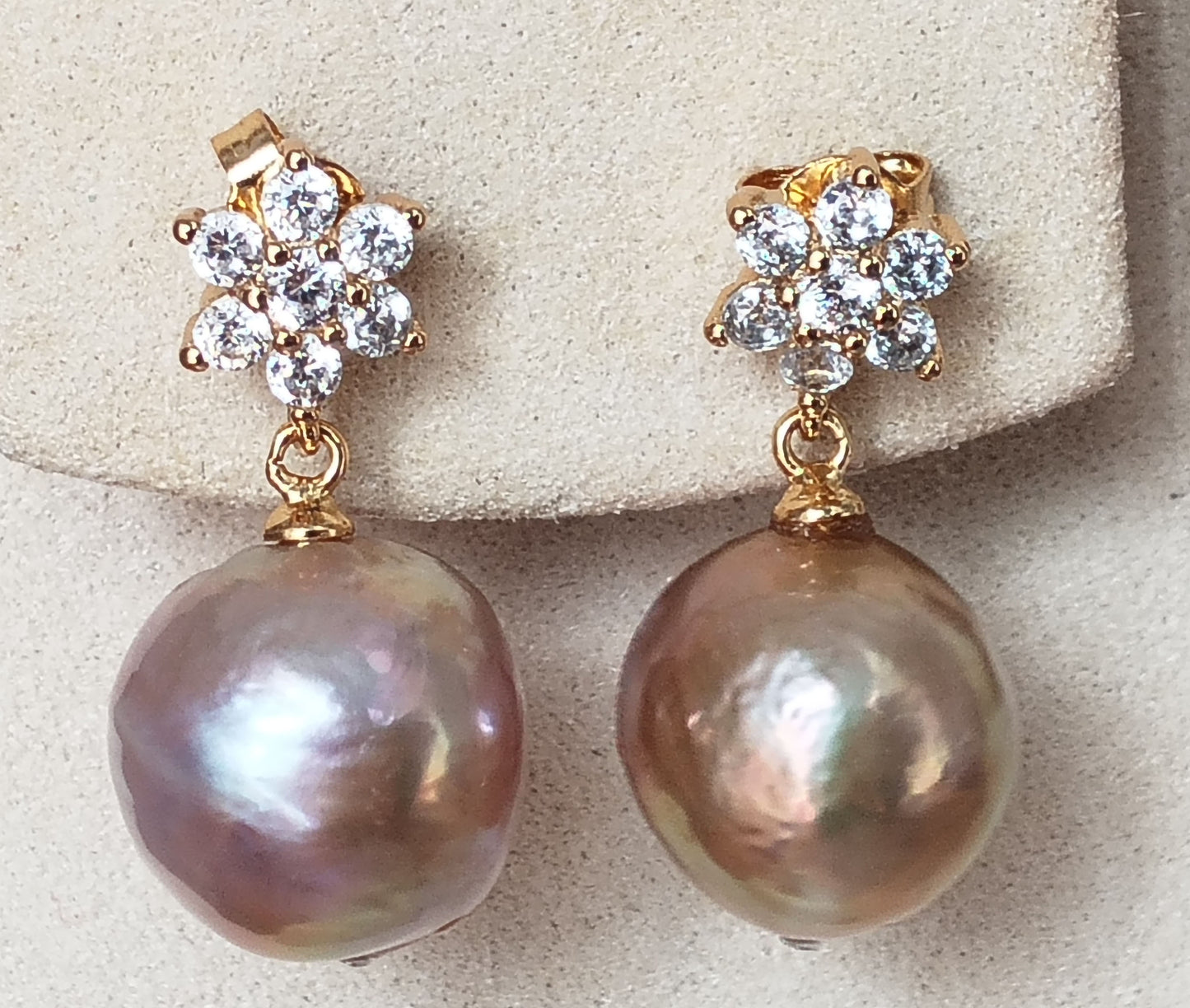 wholesale 15 pairs different style 12-13mm Baroque kasumi pearl dangle earrings