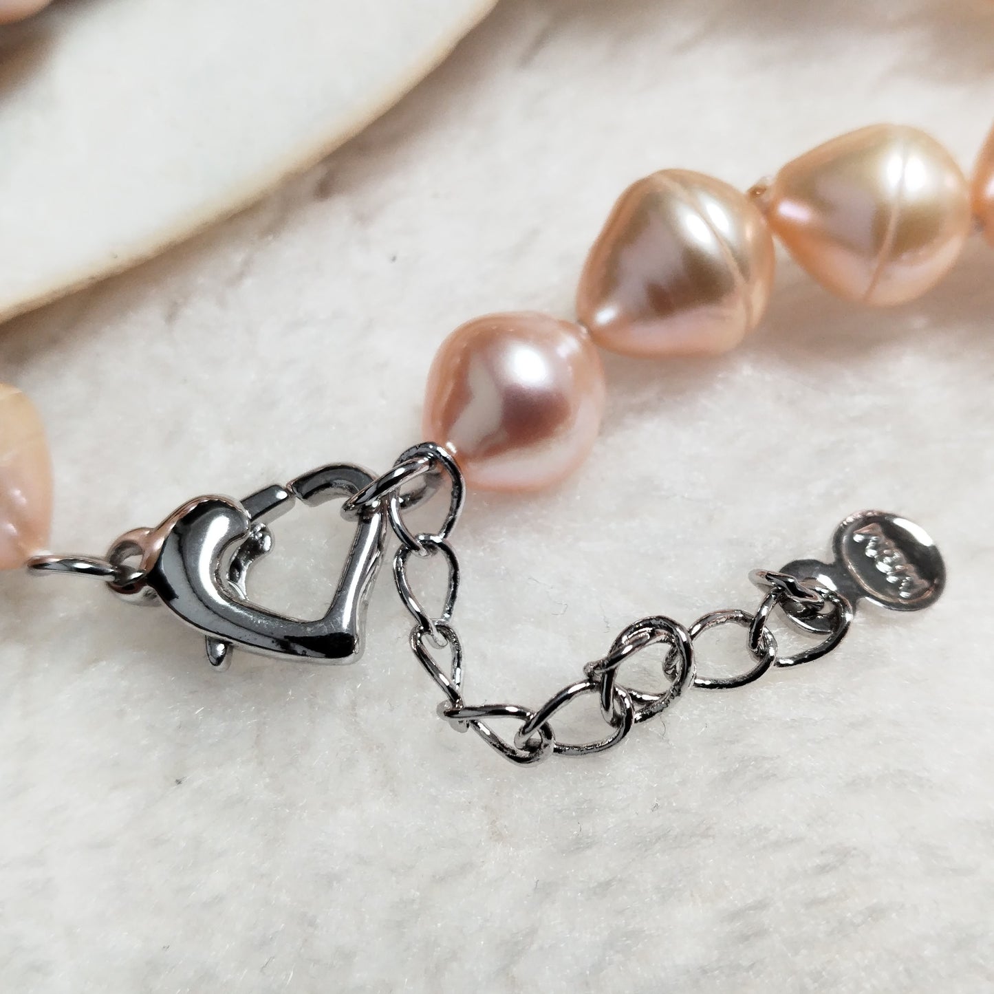 9-10*9-12mm drop rice pink cultured pearl choker necklace free shipping 16" with extra chain