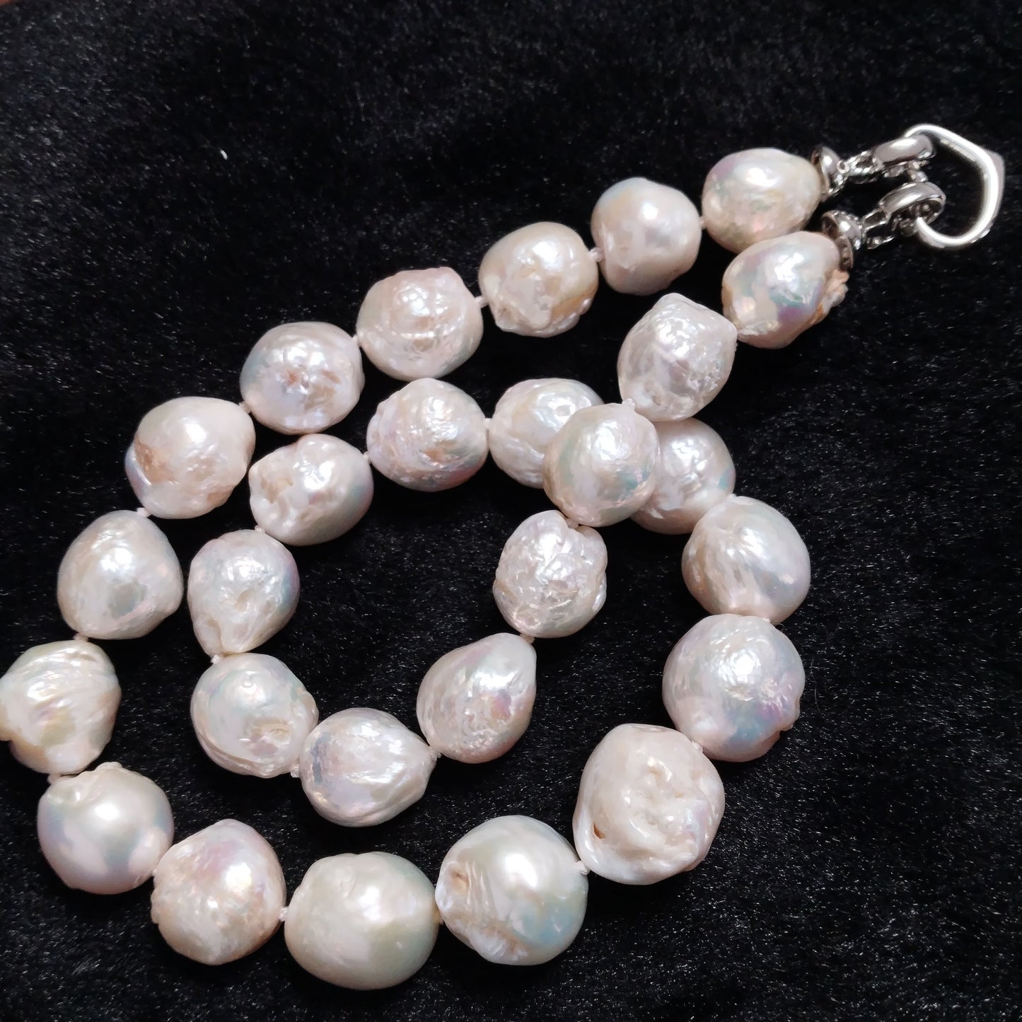 Big 13-15mm kasumi fresh water round pearl choker necklace 18"