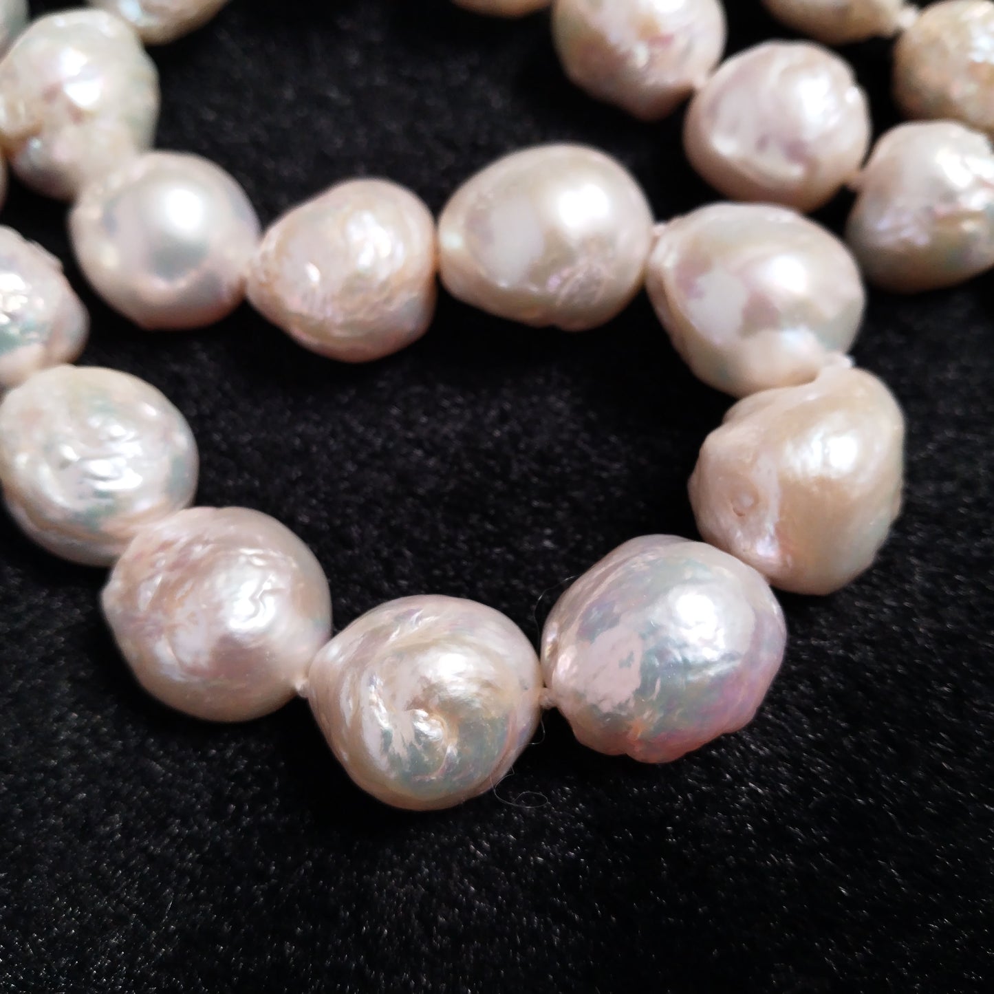 Big 13-15mm kasumi fresh water round pearl choker necklace 18"