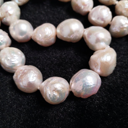 Big 13-15mm kasumi fresh water round pearl choker necklace 18"