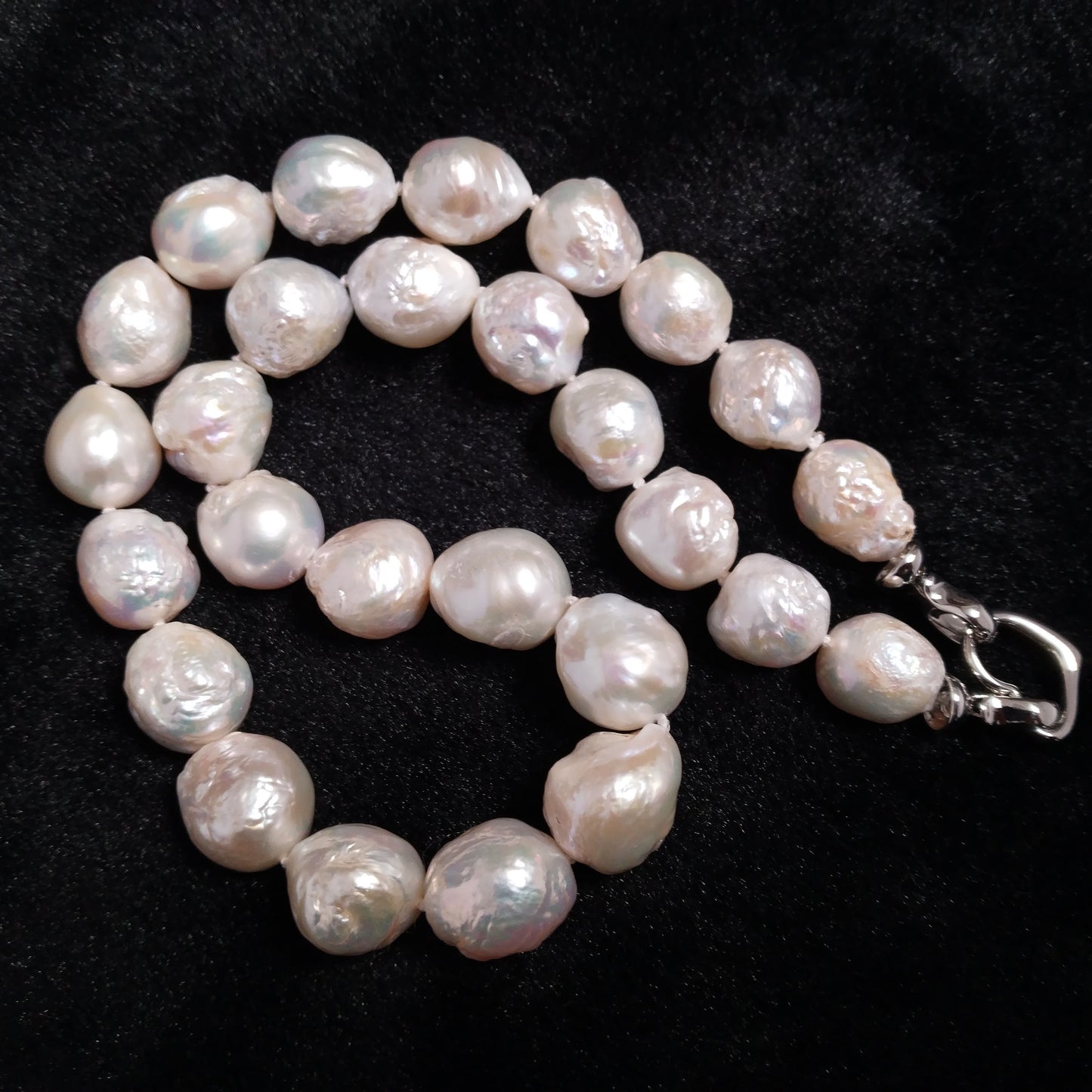 Big 13-15mm kasumi fresh water round pearl choker necklace 18"
