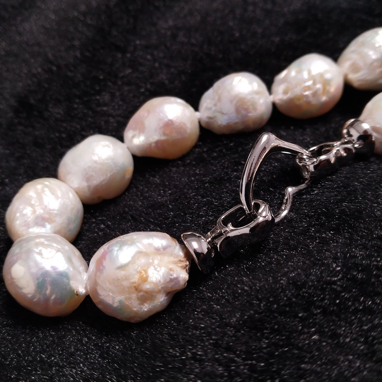 Big 13-15mm kasumi fresh water round pearl choker necklace 18"