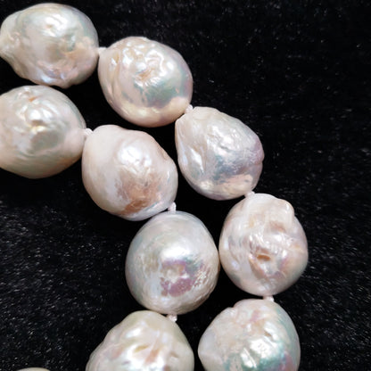 Big 13-15mm kasumi fresh water round pearl choker necklace 18"