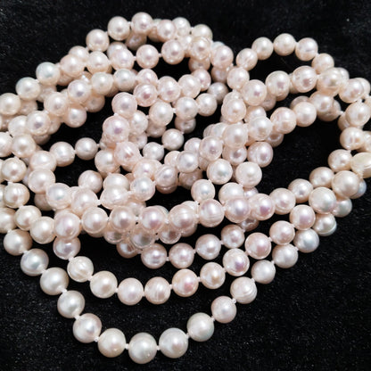 WOW 70" Long style white freshwater pearl necklace sweater jewelry