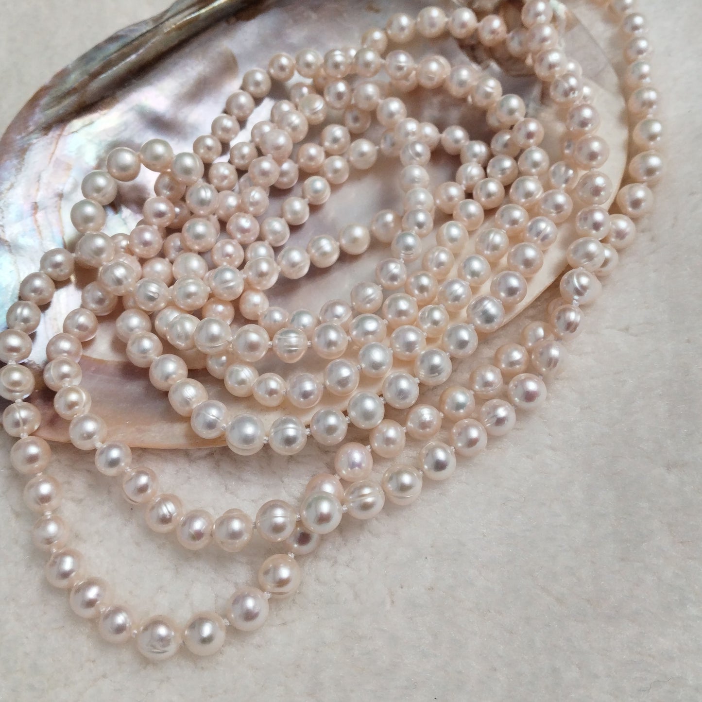 WOW 70" Long style white freshwater pearl necklace sweater jewelry