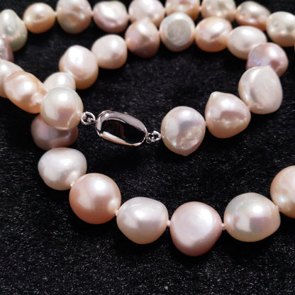Good luster 17" Baroque nugget Mixed fresh water pearl necklace for mom 11-13mm