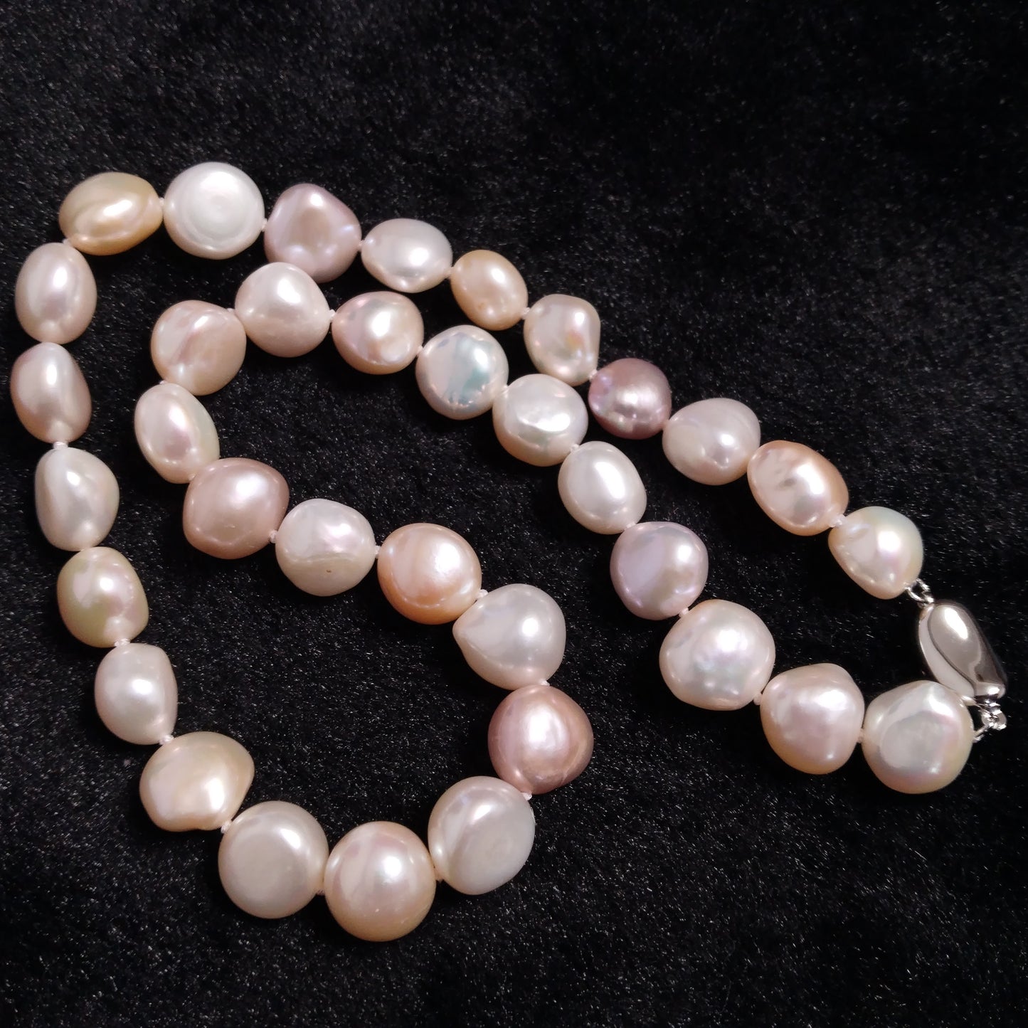 Good luster 17" Baroque nugget Mixed fresh water pearl necklace for mom 11-13mm