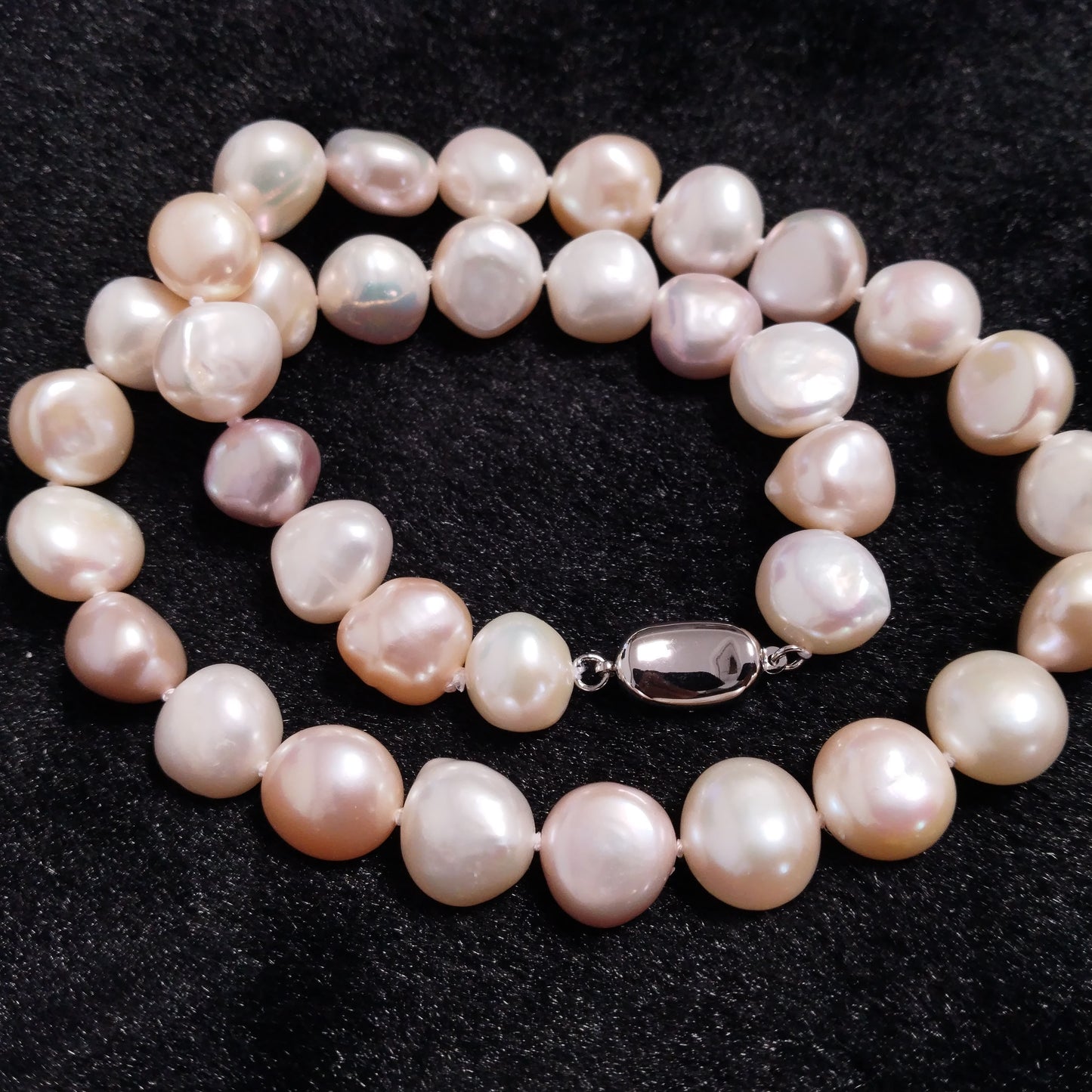 Good luster 17" Baroque nugget Mixed fresh water pearl necklace for mom 11-13mm