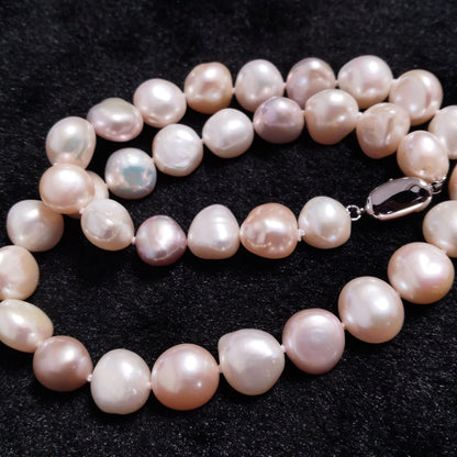 Good luster 17" Baroque nugget Mixed fresh water pearl necklace for mom 11-13mm
