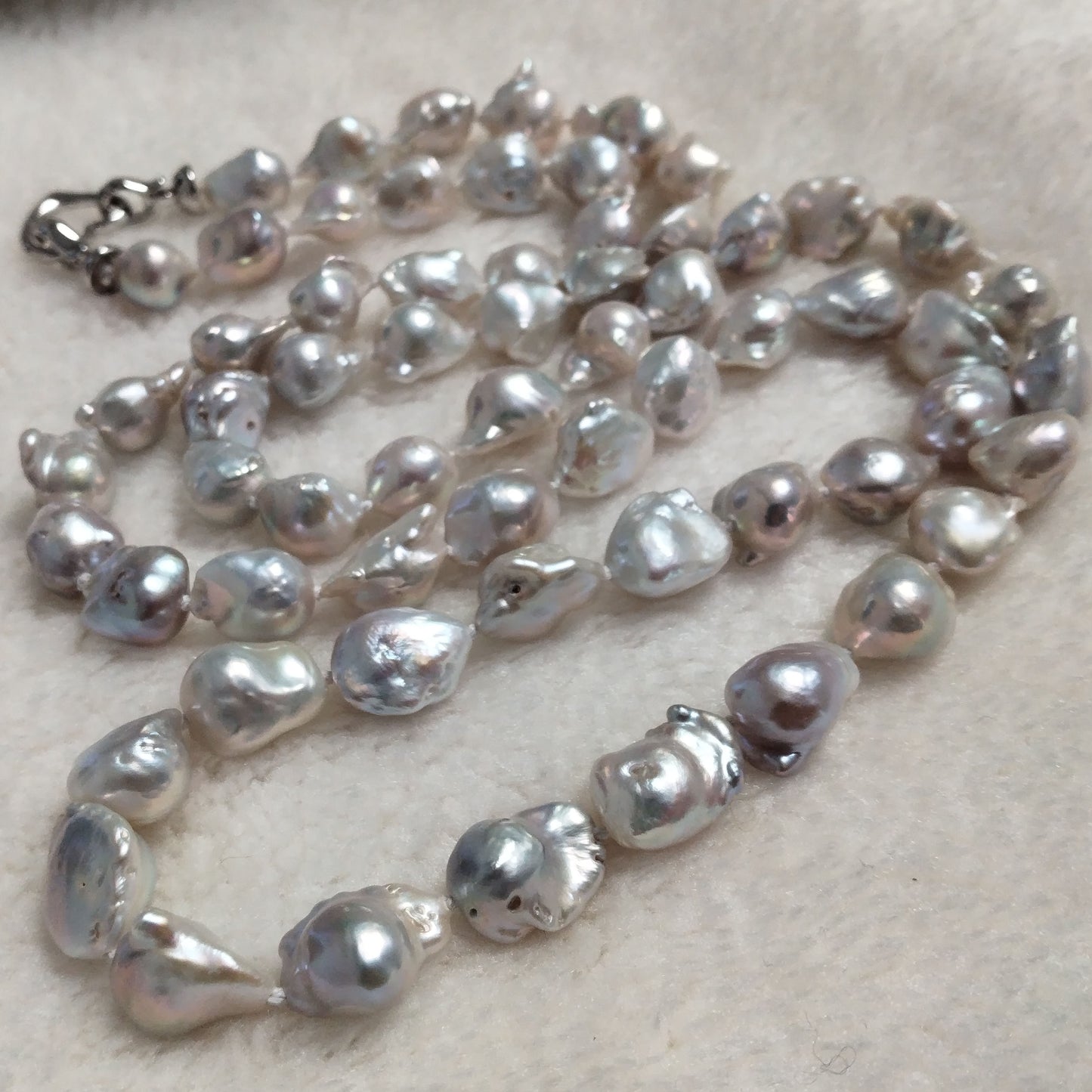 96CM Long style natural Baroque reborn pearl necklace 11-13mm for female model