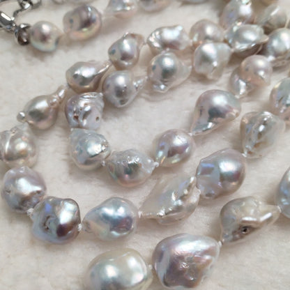 96CM Long style natural Baroque reborn pearl necklace 11-13mm for female model