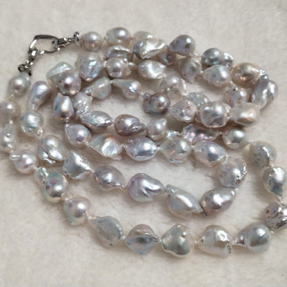 96CM Long style natural Baroque reborn pearl necklace 11-13mm for female model
