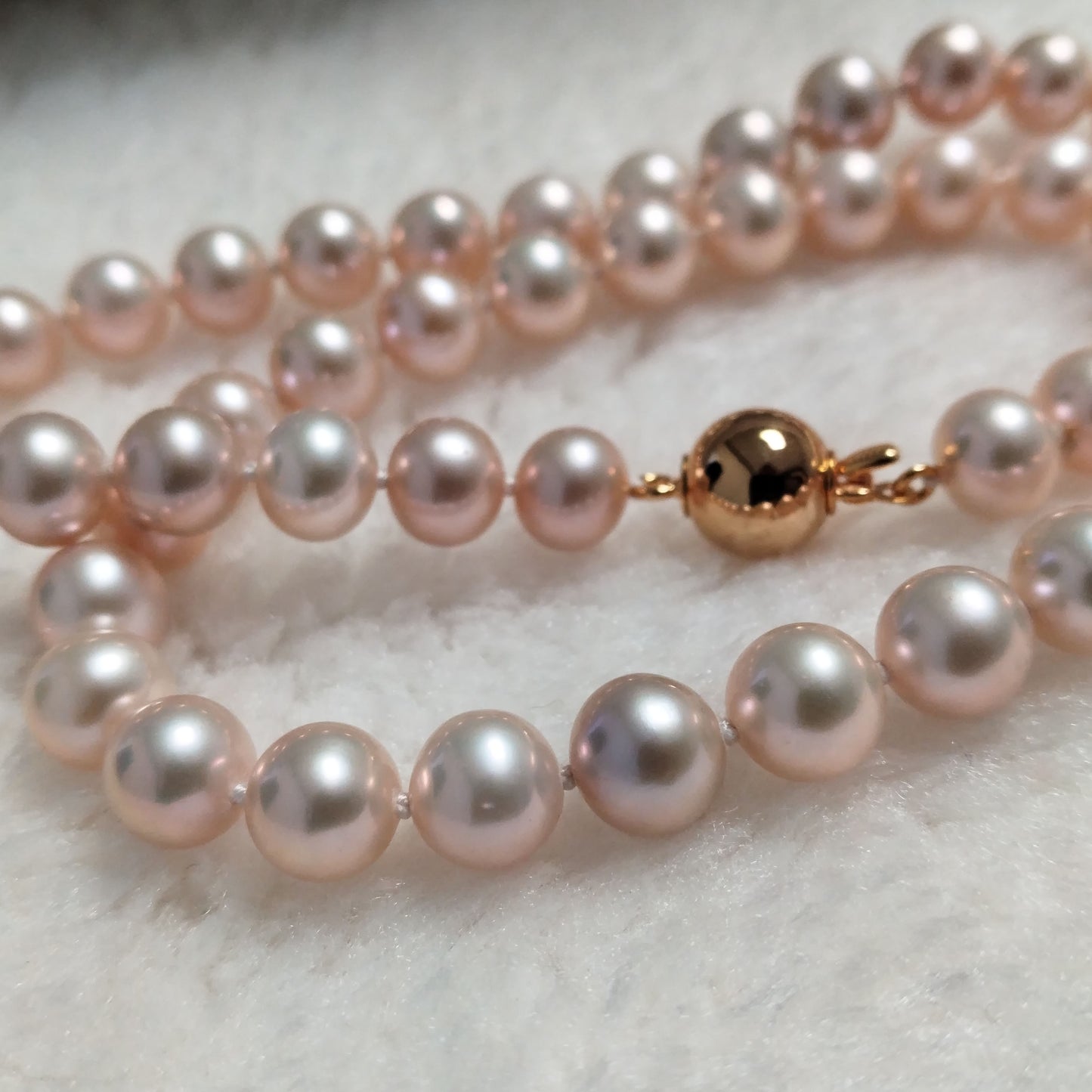 AAA Perfect round 7-8mm special seldom color FW pearl 17" necklace for women gold plated ball clasp