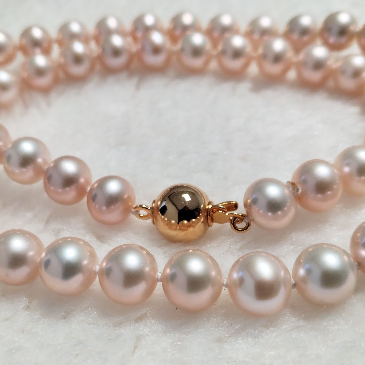 AAA Perfect round 7-8mm special seldom color FW pearl 17" necklace for women gold plated ball clasp