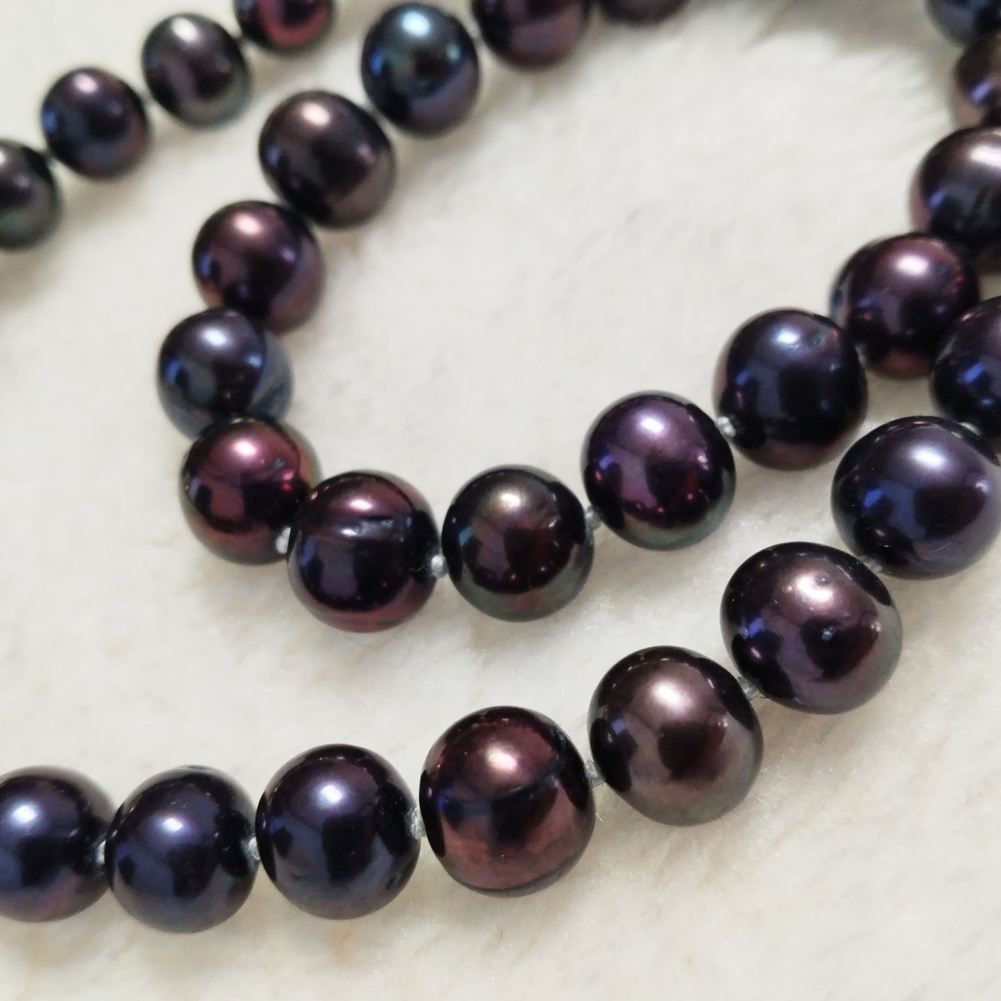 9-10mm black cultured pearl necklace for women ball clasp 17"