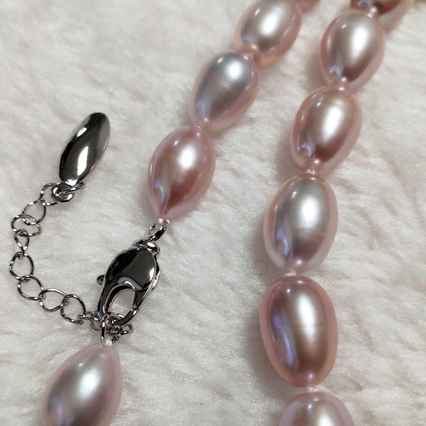 fine rice 8-9mm natural special color cultured pearl necklace