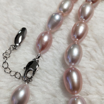 fine rice 8-9mm natural special color cultured pearl necklace