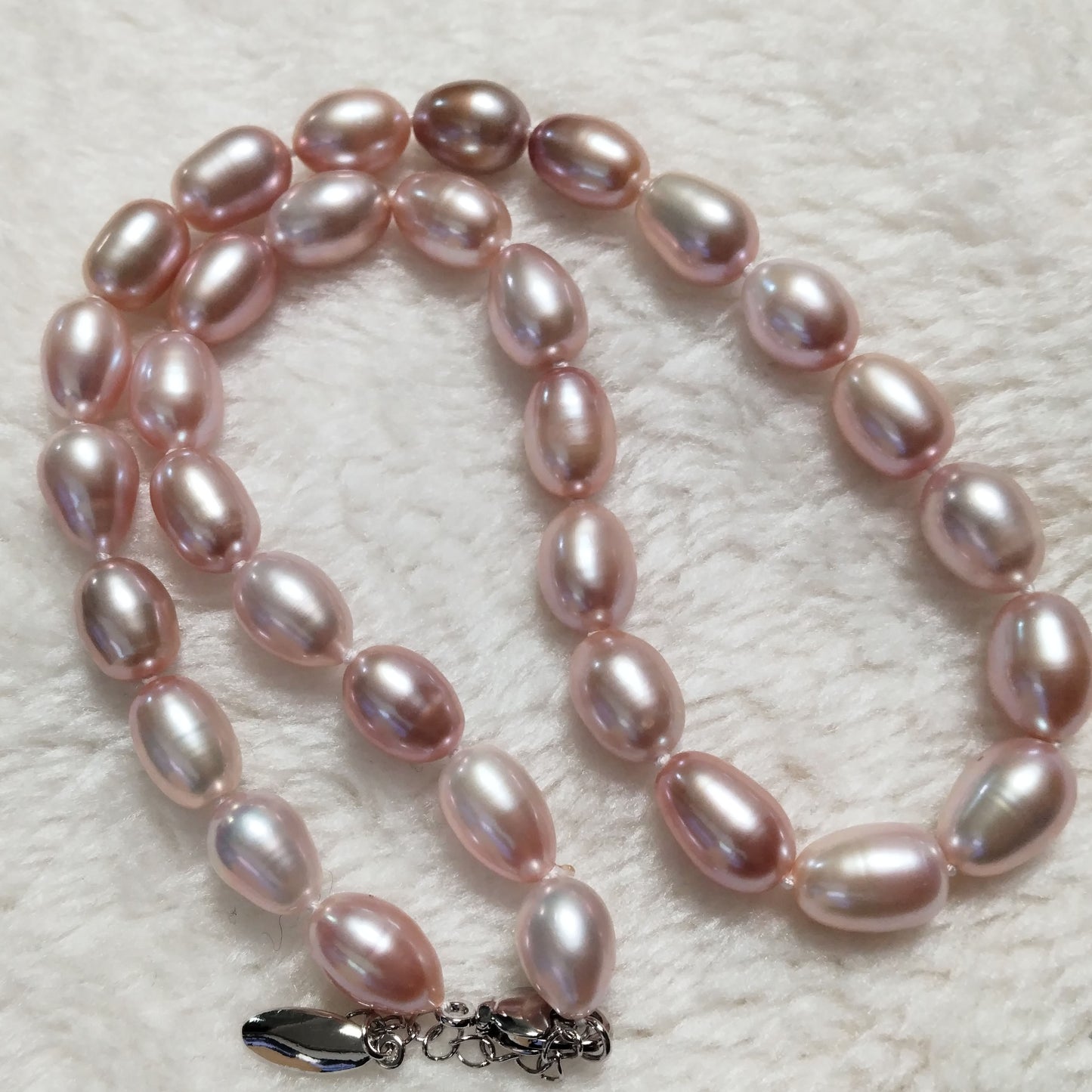 fine rice 8-9mm natural special color cultured pearl necklace