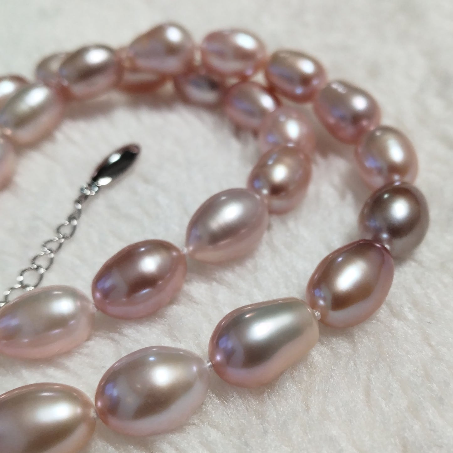 fine rice 8-9mm natural special color cultured pearl necklace