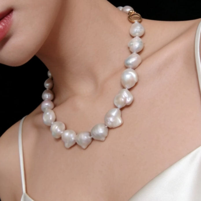 Amazing Huge 16-25*17-20mm Baroque FW pearl necklace 45cm