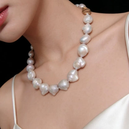 Amazing Huge 16-25*17-20mm Baroque FW pearl necklace 45cm