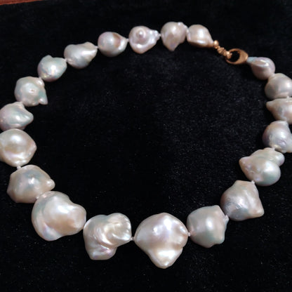 Amazing Huge 16-25*17-20mm Baroque FW pearl necklace 45cm