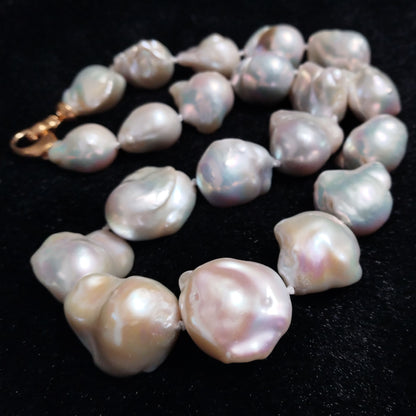 Amazing Huge 16-25*17-20mm Baroque FW pearl necklace 45cm
