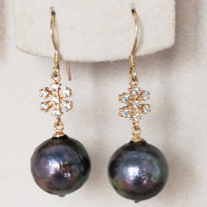 wholesale 15 pairs different style 12-13mm Baroque kasumi pearl dangle earrings