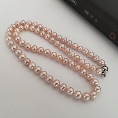 Fine 6mm small freshwater pearl necklace light pink and light purple special color option