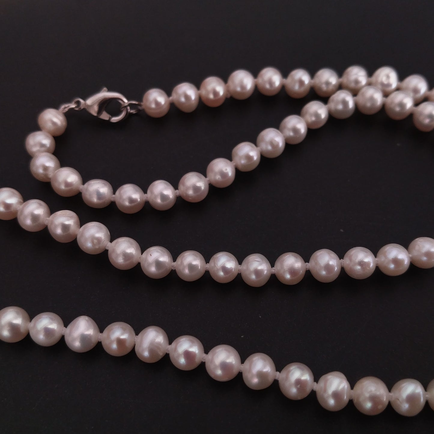 Fine 6mm small freshwater pearl necklace light pink and light purple special color option