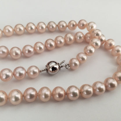 Fine 6mm small freshwater pearl necklace light pink and light purple special color option